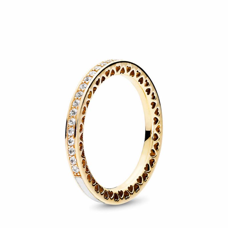 Pandora Radiant Hearts Stackable Ring NZ Sale, 14k Gold (932487-SBO)